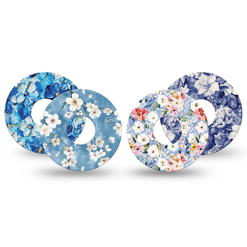 Freestyle Libre 3 ExpressionMed tapes: Blue Petals Variety pack