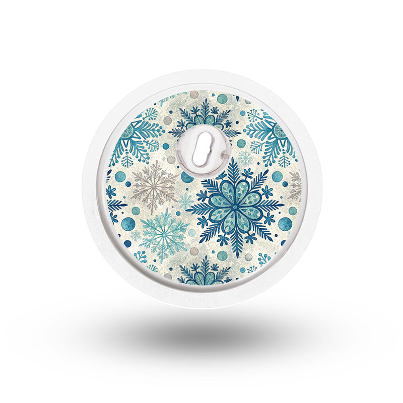 Freestyle Libre 3 sensor sticker: Blue snowflakes