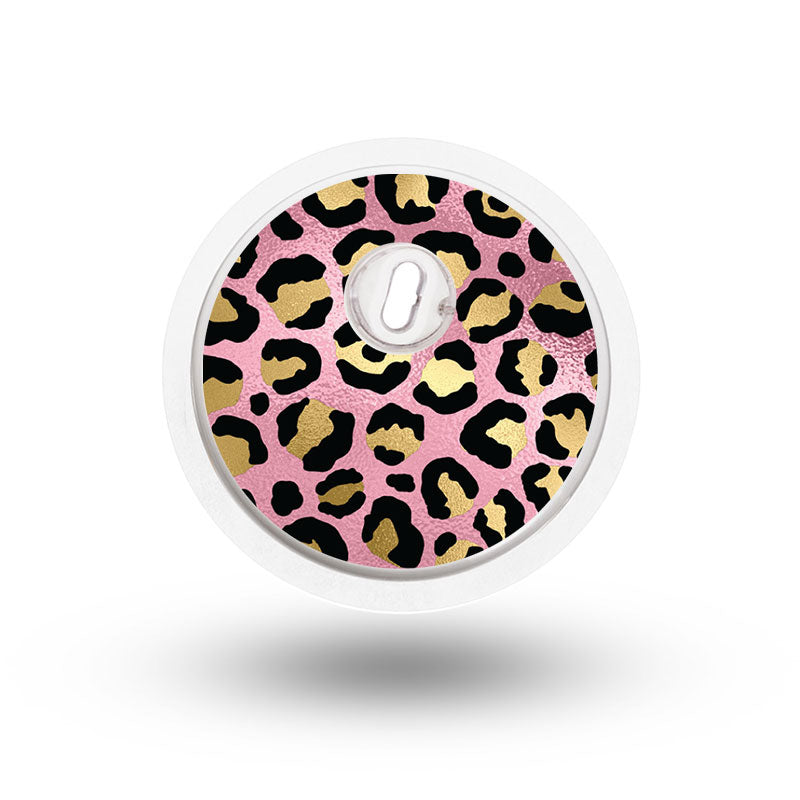 Freestyle Libre 3 sensor sticker: Pink gold leopard