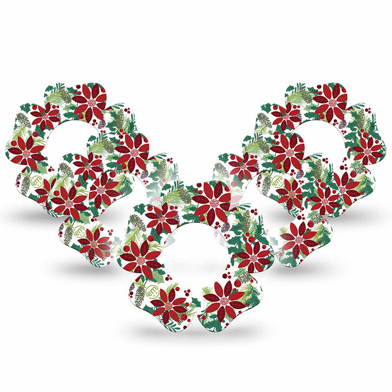 Freestyle Libre 1 & 2 ExpressionMed tapes: Christmas wreath flower