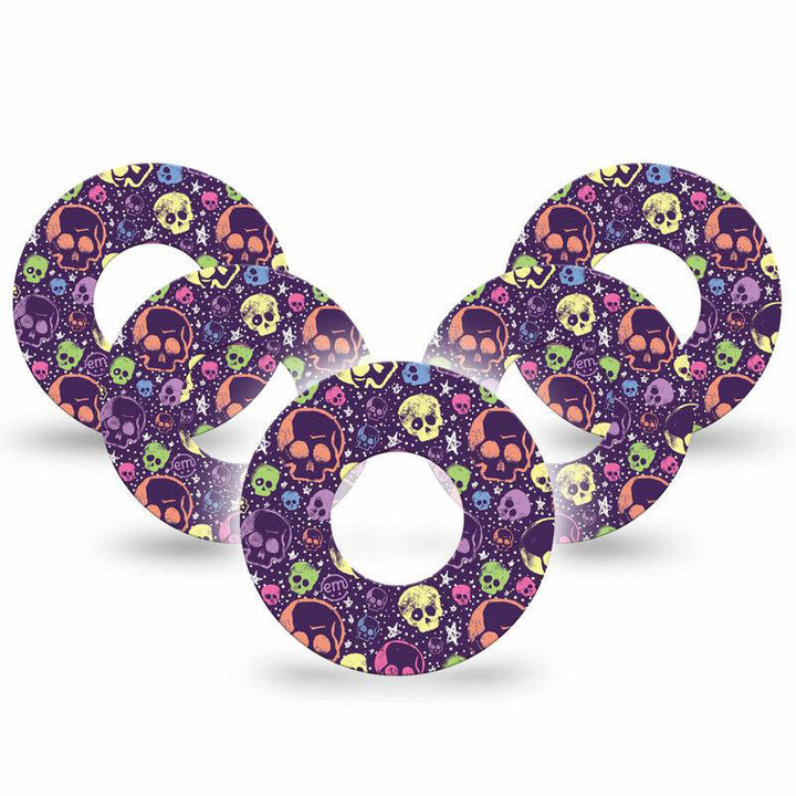 Freestyle Libre 1 & 2 ExpressionMed tapes: Neon skulls