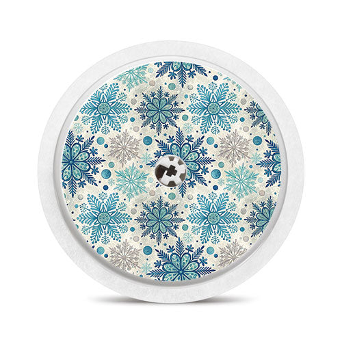 Freestyle Libre 2 sensor sticker: Blue snowflakes