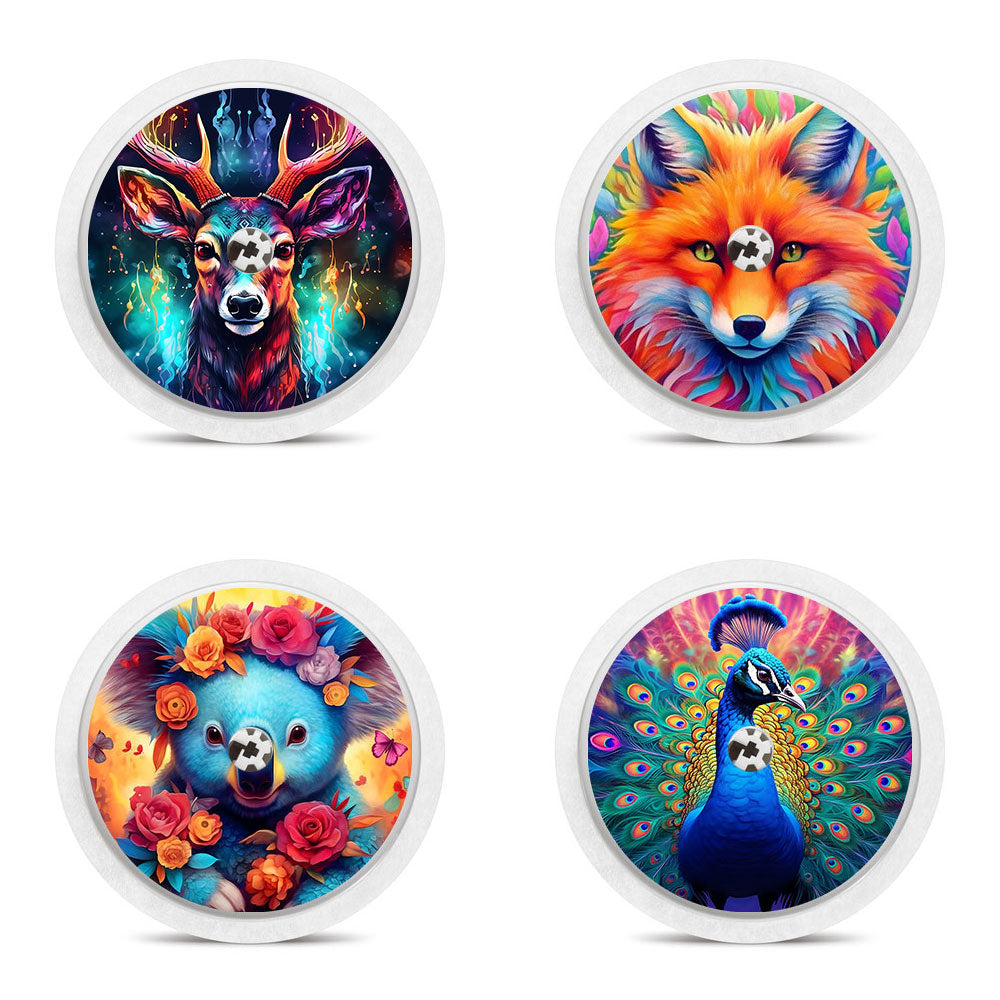 Freestyle Libre 1 & 2 sensor sticker combo pack: Colorful animals