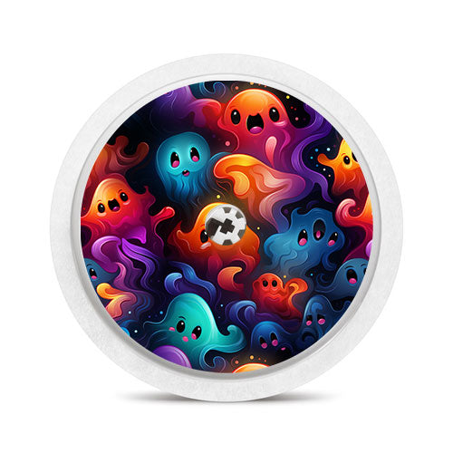 Freestyle Libre 1 & 2 sensor sticker: Colorful ghosts