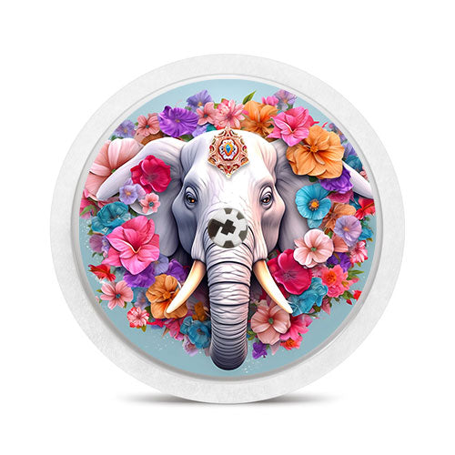 Freestyle Libre 1 & 2 sensor sticker: Flower elephant