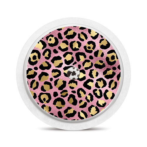 Freestyle Libre 1 & 2 sensor sticker: Pink gold leopard