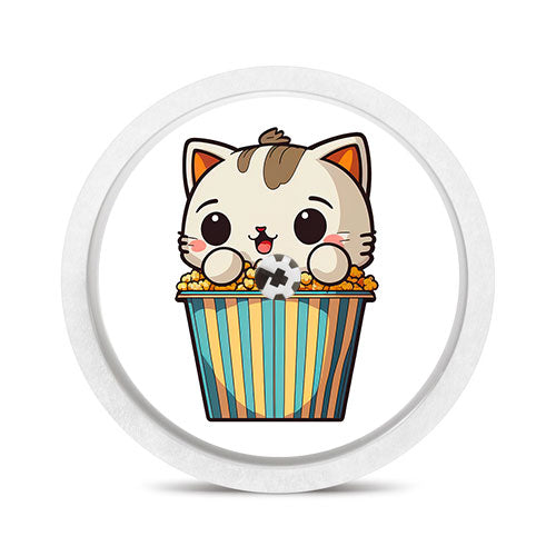 Freestyle Libre 1 & 2 sensor sticker: Popcorn cat