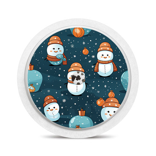 Freestyle Libre 1 & 2 sensor sticker: Smiley snowmen