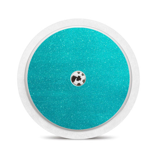 Freestyle Libre 1 & 2 sensor sticker: Turquoise glitter