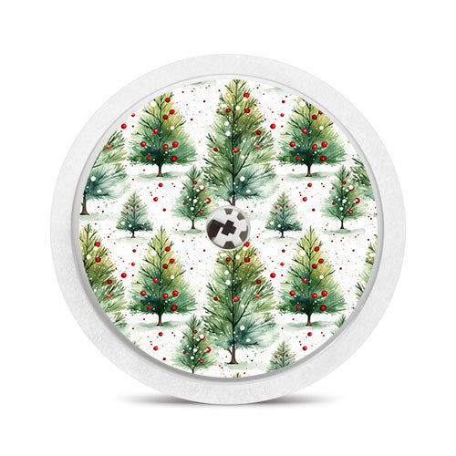 Freestyle Libre 2 sensor sticker: Watercolor Christmas trees