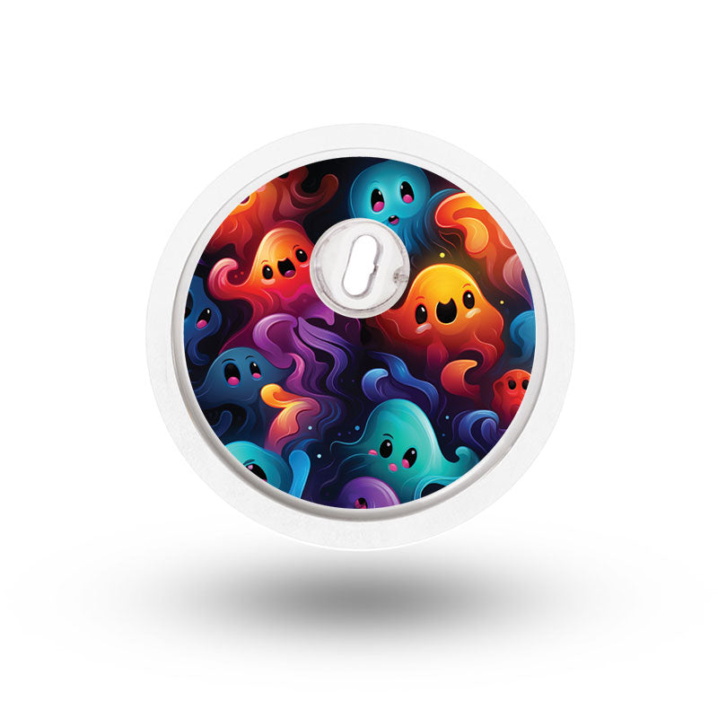Freestyle Libre 3 sensor sticker: Colorful ghosts