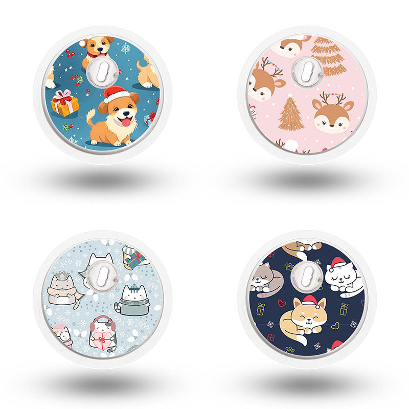 Freestyle Libre 3 sensor sticker combo pack: Cute Christmas animals ...