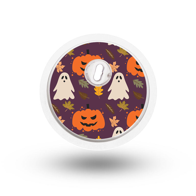 Freestyle Libre 3 sensor sticker: Pumpkins and ghosts