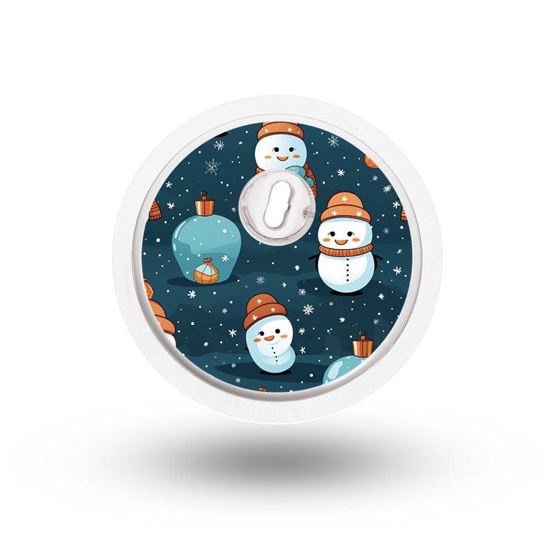 Freestyle Libre 3 sensor sticker: Smiley snowmen