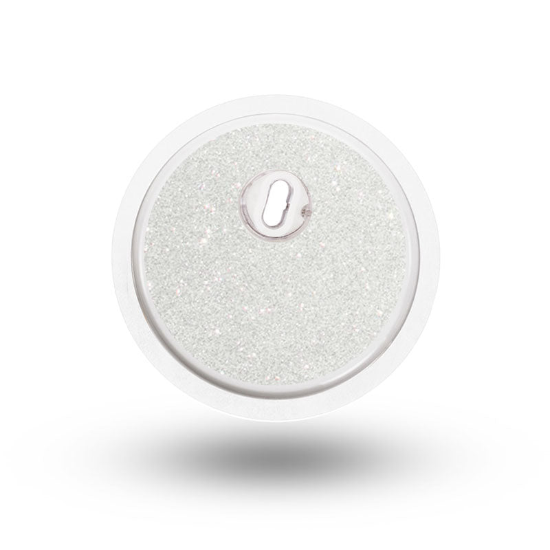 Freestyle Libre 3 sensor sticker: White/silver glitter