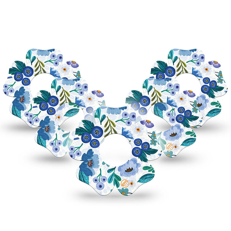 Insulin pump infusion set ExpressionMed tapes: Blue anemone flower