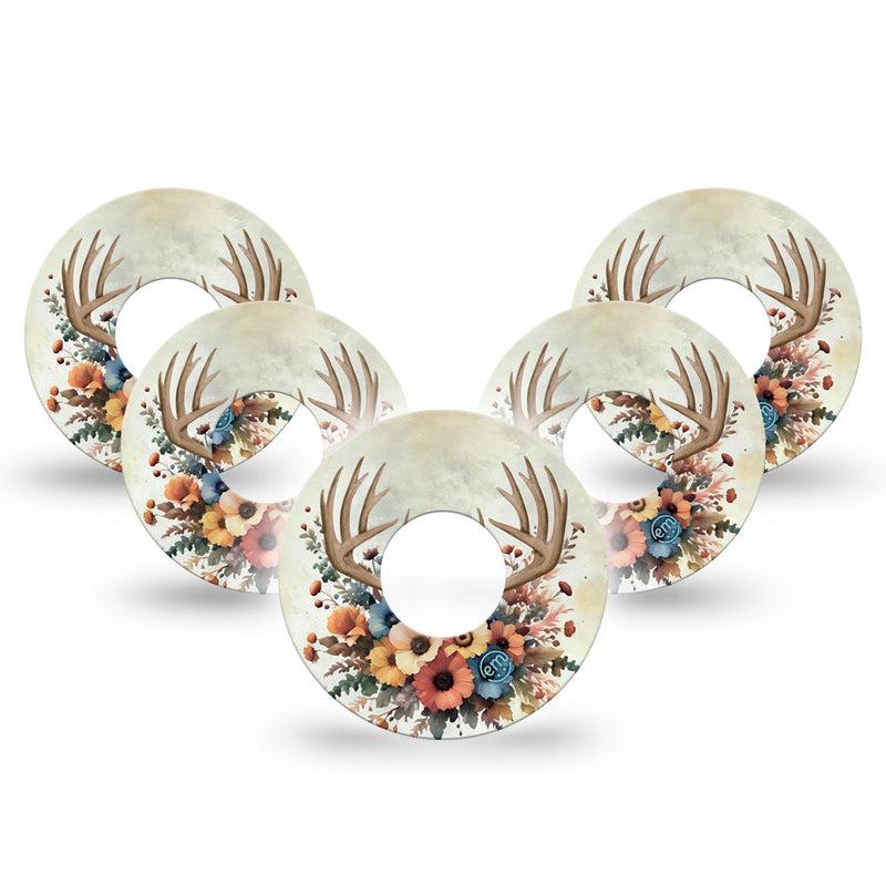 Insulin pump infusion set ExpressionMed tapes: Floral antlers