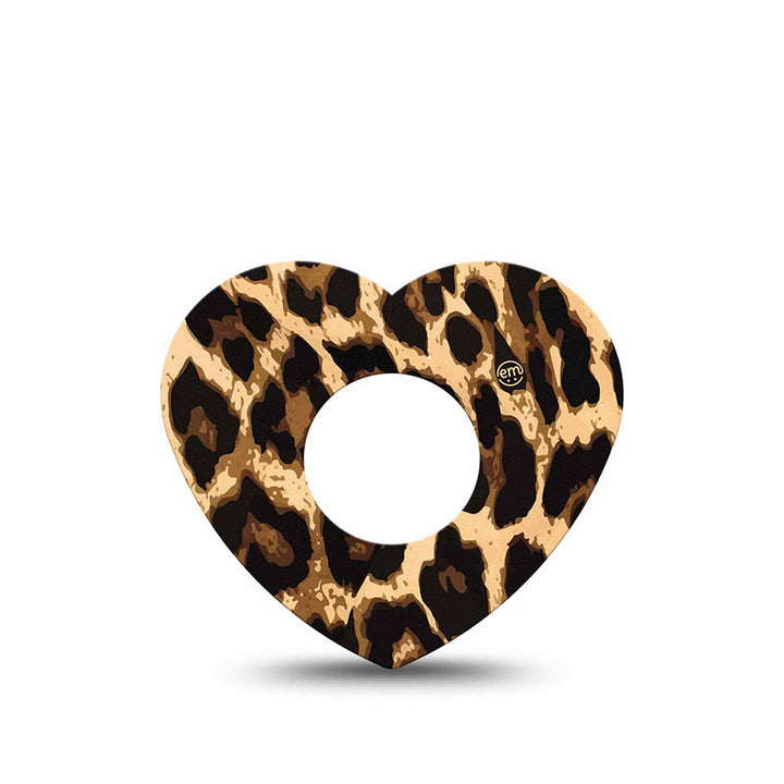 Insulin pump infusion set ExpressionMed tapes: Leopard print heart