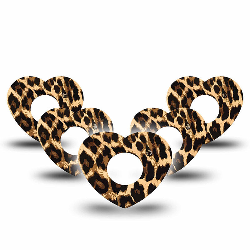 Insulin pump infusion set ExpressionMed tapes: Leopard print heart