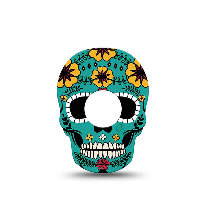 Insulin pump infusion set ExpressionMed tapes: Teal skull