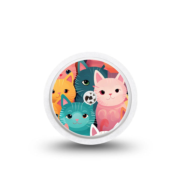 ExpressionMed Freestyle Libre 1 & 2 sensor sticker: Rainbow cats