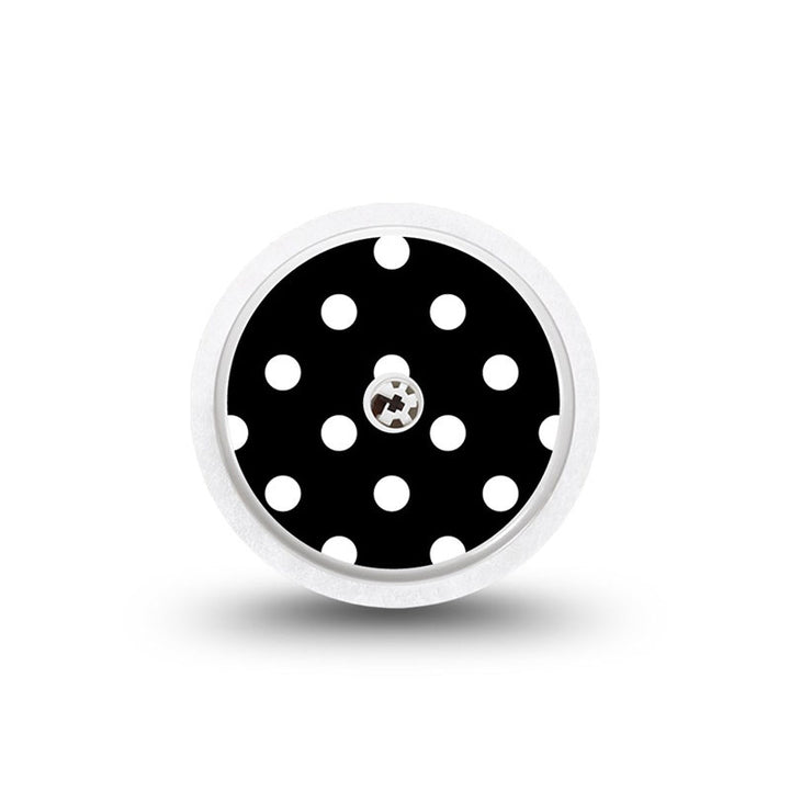 ExpressionMed Freestyle Libre 1 & 2 sensor sticker: Black and white polka dots