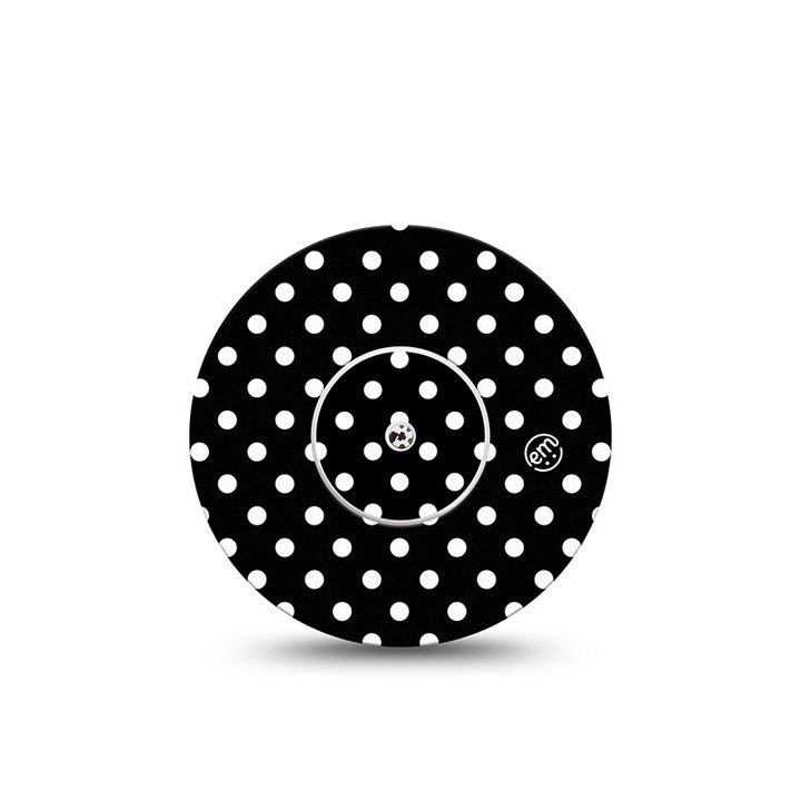 ExpressionMed Freestyle Libre 1 & 2 sensor sticker: Black and white polka dots