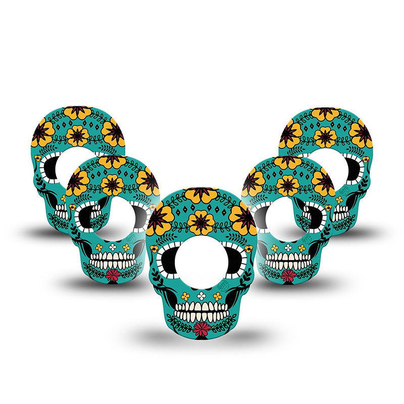 Freestyle Libre 1 & 2 ExpressionMed tapes: Teal skull