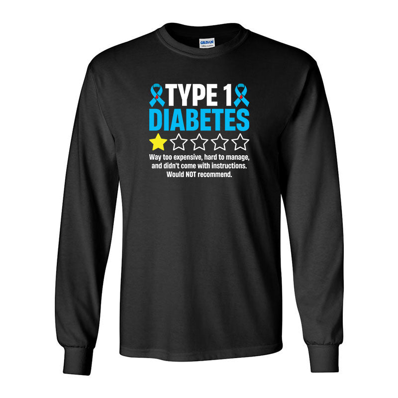 Type 1 Diabetes one star Unisex long sleeve t-shirt