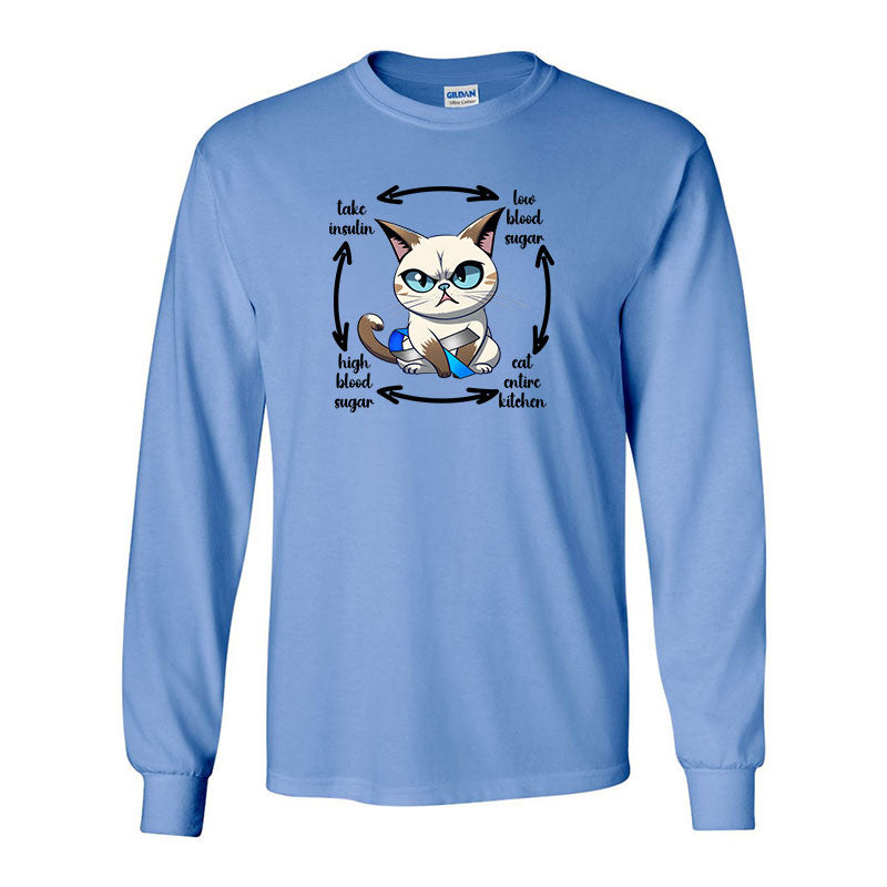 Diabetes Cat Unisex long sleeve t-shirt