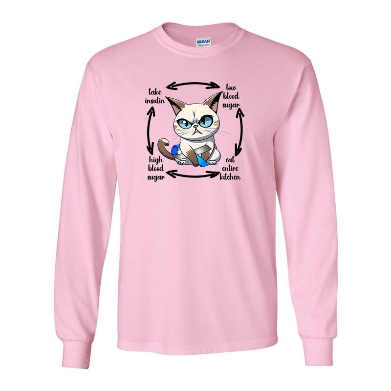 Diabetes Cat Unisex long sleeve t-shirt