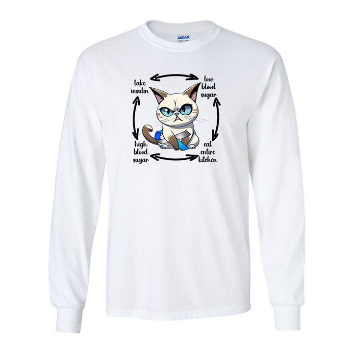 Diabetes Cat Unisex long sleeve t-shirt
