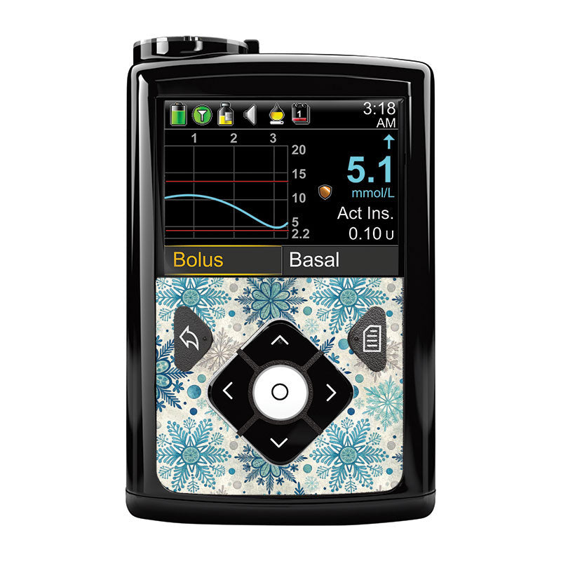 Medtronic Minimed Decorative Sticker: Blue snowflakes