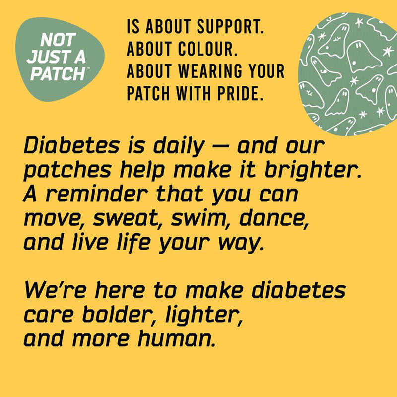 Not Just a Patch X Thrivabetic Air Adhesive patches for Dexcom G7 &amp; Freestyle Libre 3: T1D Ghostly Mode - Pack of 10