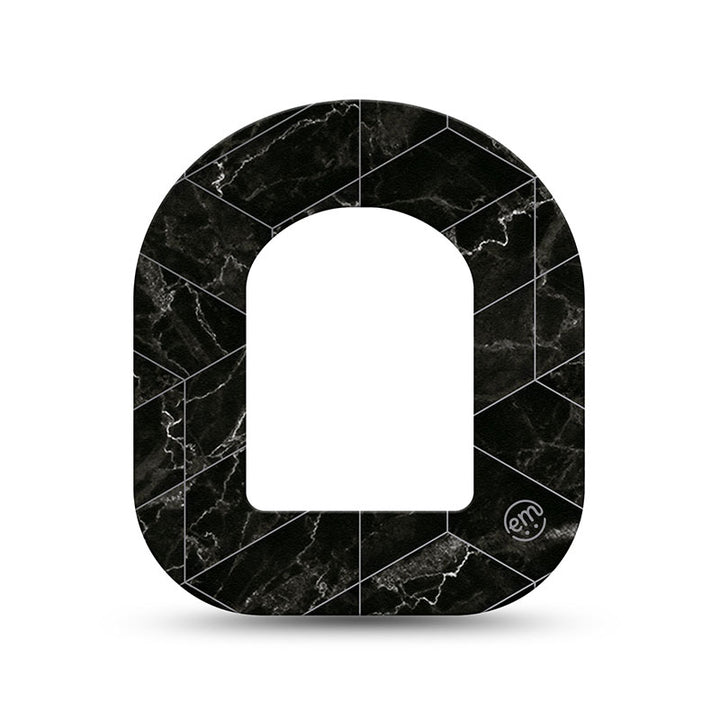 Omnipod ExpressionMed tapes: Black marble mini