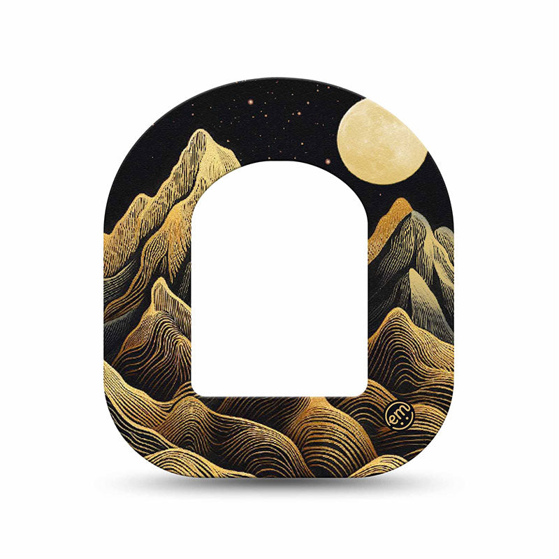 Omnipod ExpressionMed tapes: Black mountain mini