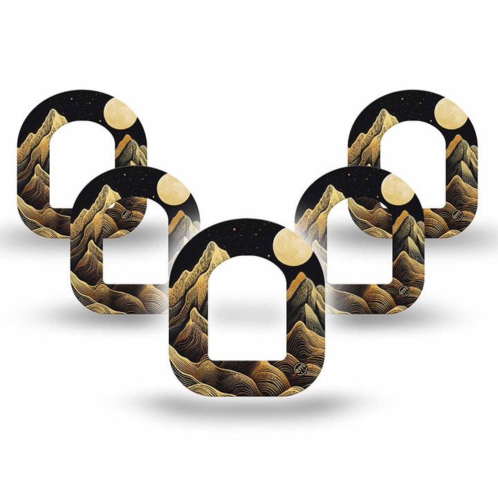 Omnipod ExpressionMed tapes: Black mountain mini