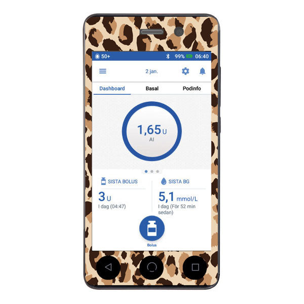 Omnipod Dash decorative sticker: Animal print
