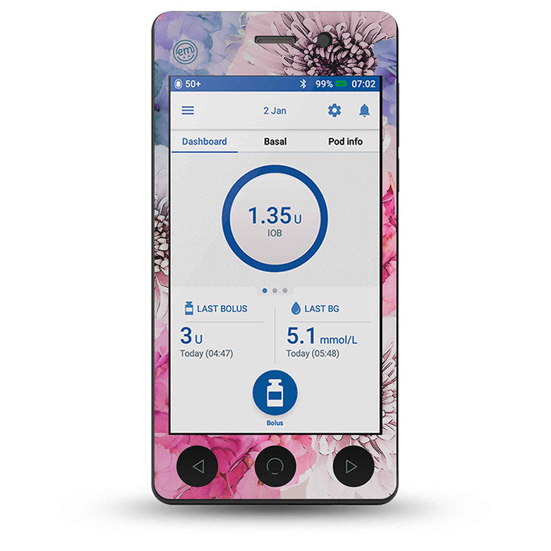 ExpressionMed Omnipod Dash decorative sticker: Bloom town