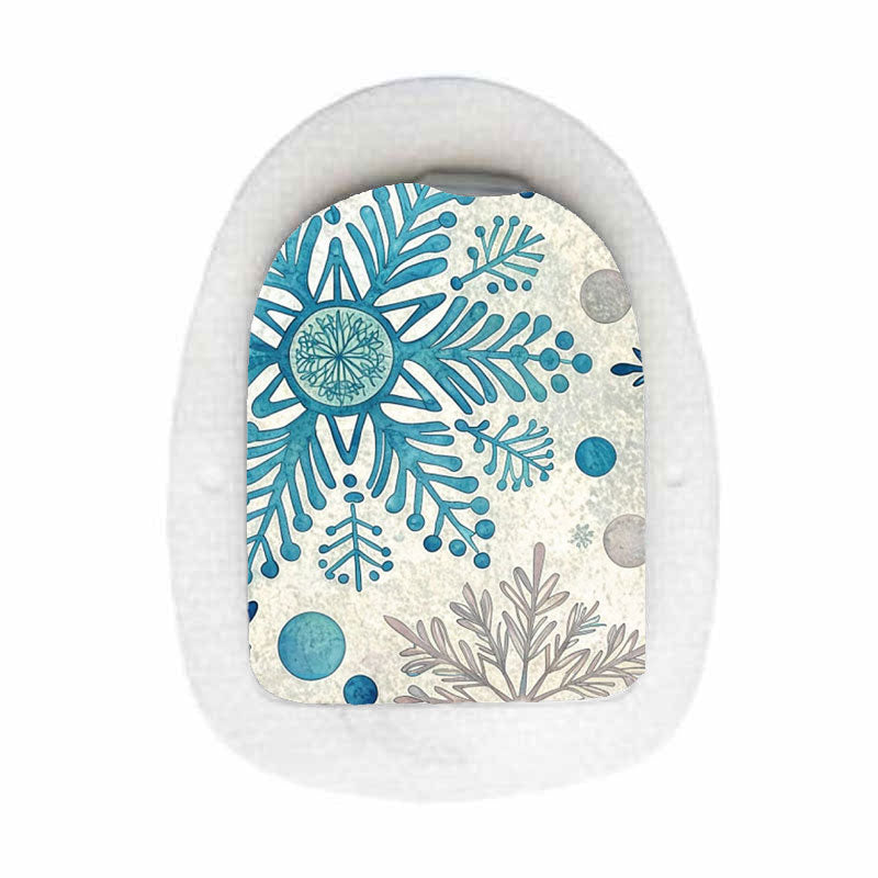 Omnipod decorative sticker: Blue snowflakes