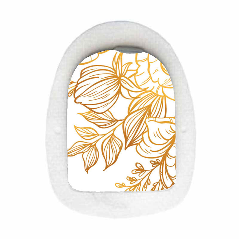 Omnipod decorative sticker: Golden floral