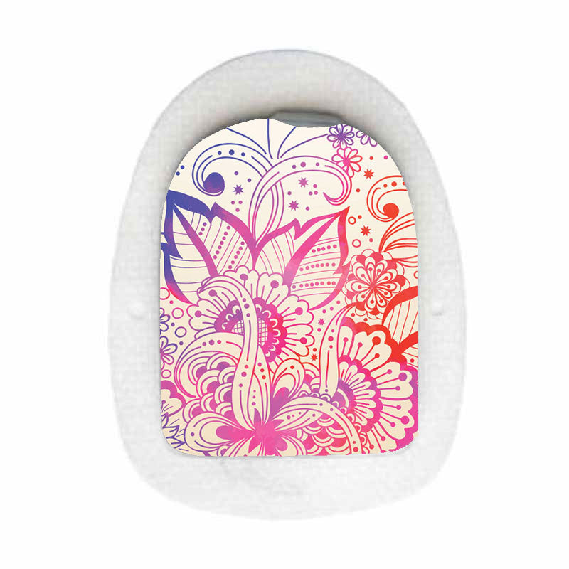 Sticker décoratif Omnipod : Fleurs arc-en-ciel