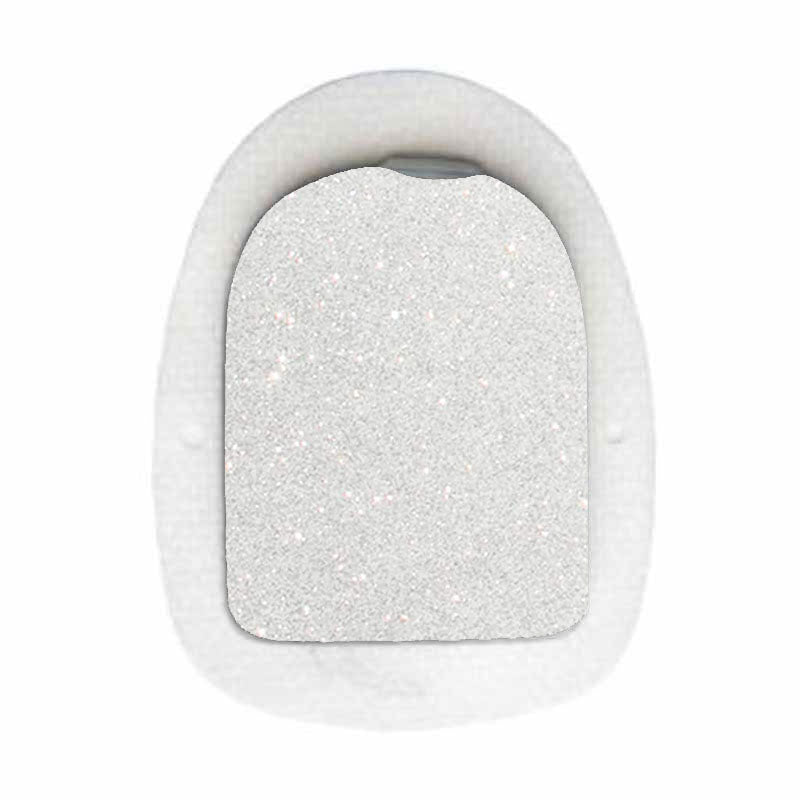 Omnipod decorative sticker: White/silver glitter