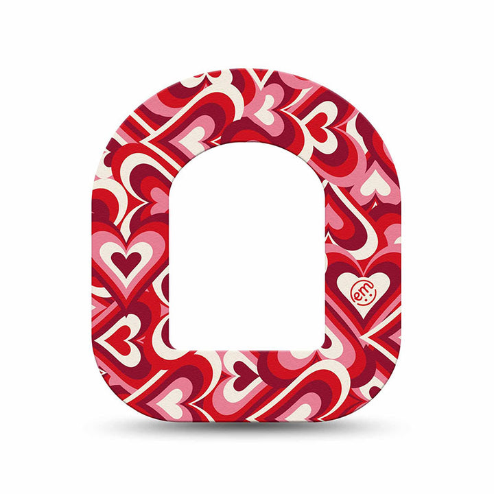 Omnipod ExpressionMed tapes: Valentine hearts mini