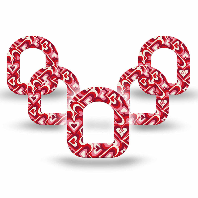 Omnipod ExpressionMed tapes: Valentine hearts mini