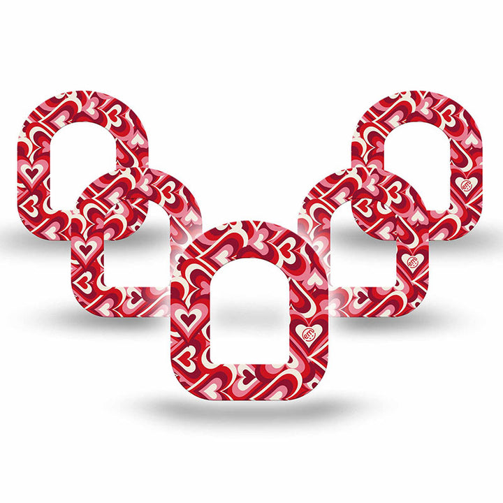 Omnipod ExpressionMed tapes: Valentine hearts mini