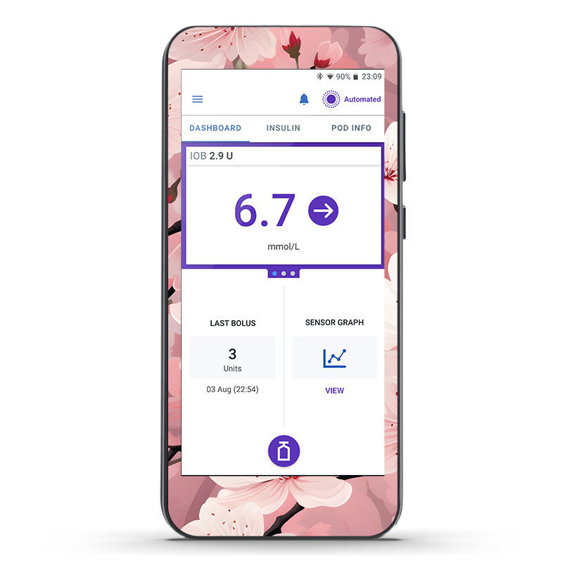 Omnipod 5 sticker décoratif : Fleurs de cerisier
