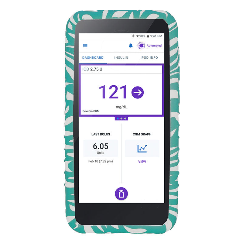 Omnipod 5 Gel Skin: Teal white