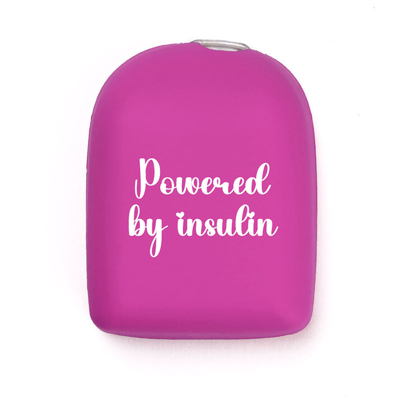 Omnipod reusable cover: Powered by Insulin - Fuchsia
