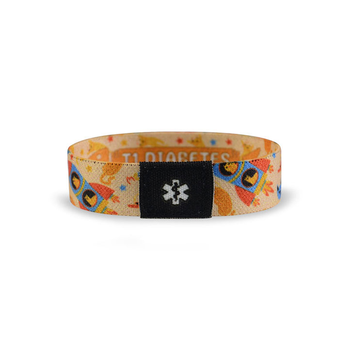 Reversible Type 1 Diabetes Awareness Wristbands for Kids: Space Cats